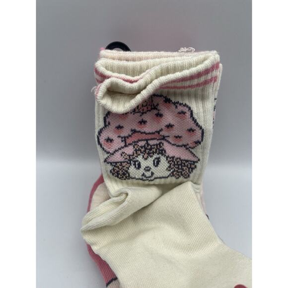 Strawberry Shortcake Ribbed Mid-Crew Socks 5 Pair Sz 4-10 - Picture 3 of 5